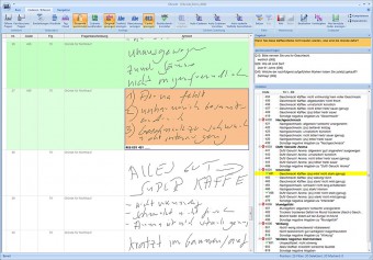 Ein Screenshot aus dem Programm CIScode der Codier-Software zeigt die Möglichkeiten, Handschriften zu lesen, Bilder, Texte und Töne zu codieren.