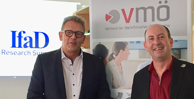Robert Sobotka (vmö) und Peter Sonneck [IfaD) eröffnen den reportbook Workshop in Wien am 08. Jumi 2018 (Foto: vmö / Gwiss)