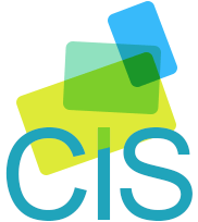 Eine abstrakte Grafik aus drei farbigen Rechtecken weist auf die Befragungssoftware CIS hin